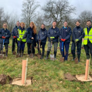 CZ team planting tree at new woodland site